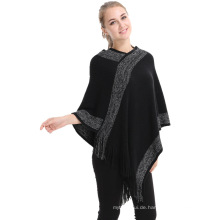 Neue Art 2017 bestückte Winter Damen Herbst Mode Mexikanische Frauen Regen Poncho